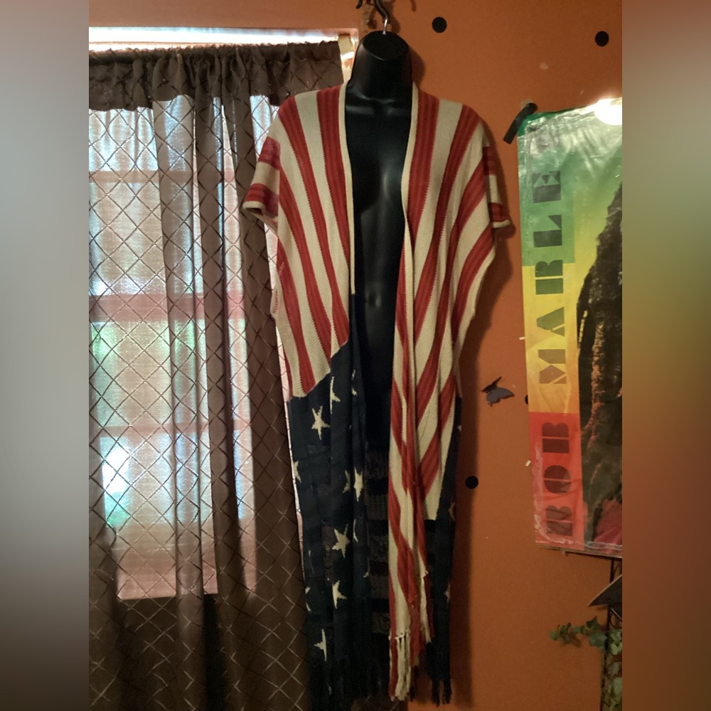 American Flag Cardigan (Ashley Stewart)